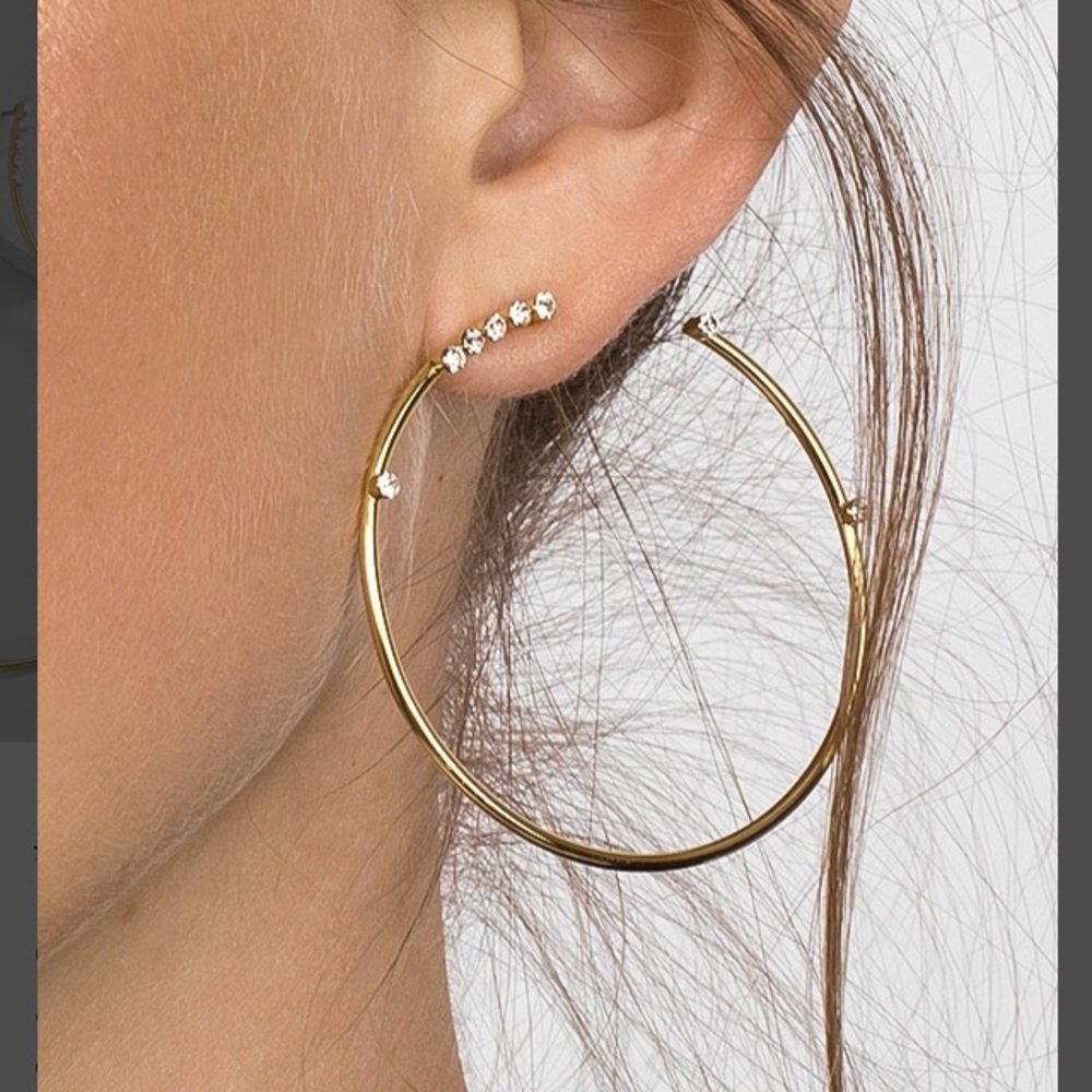 BaubleBar Chantella Hoop Earrings with Crystals